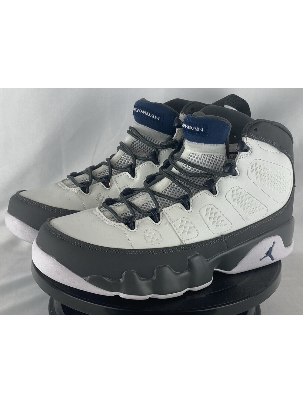 Men’s Size 9.5 Nike Air Jordan 9 Retro Flint Grey French Blue HV4794-100 Sneaker